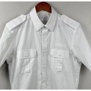 MH Murphy & Hartelius Pilot Uniform Mens 16 1/2 Short Sleeve Shirt White Tapered